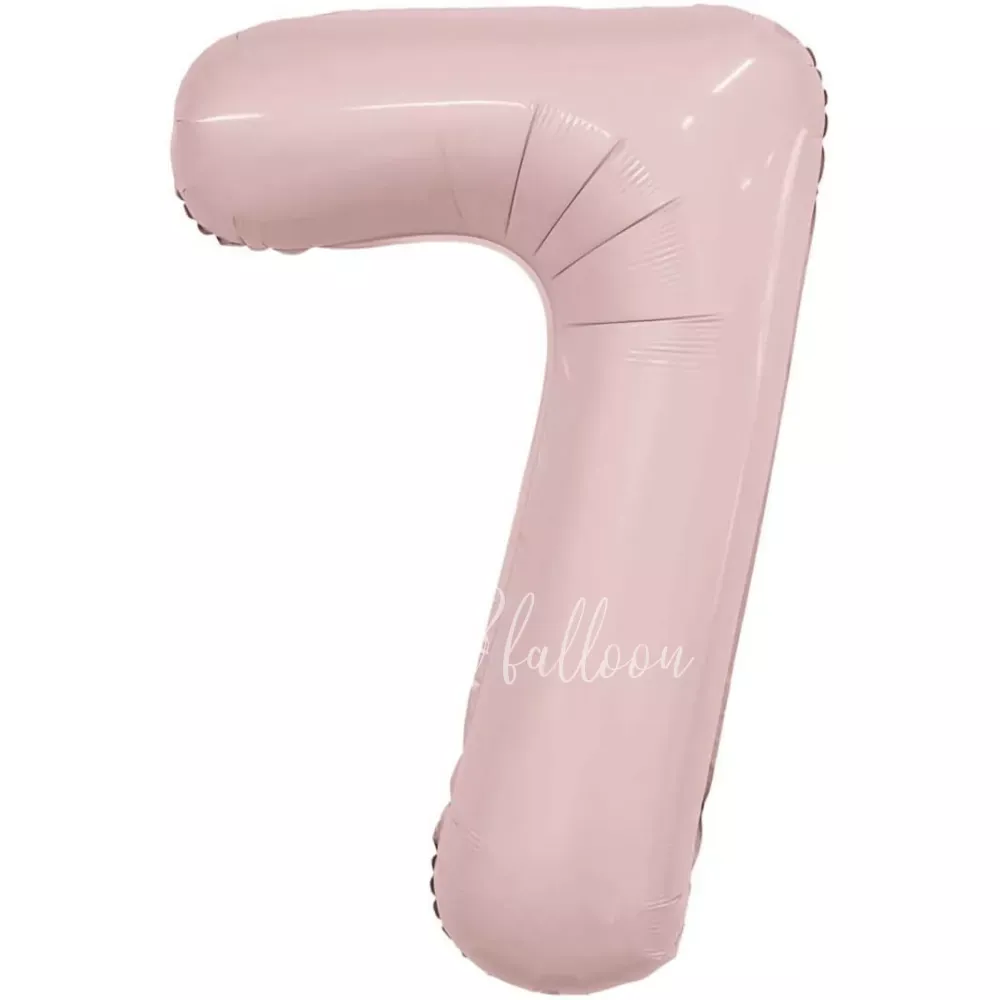 40" Гелевая Цифра "7" из фольги Пыльная роза