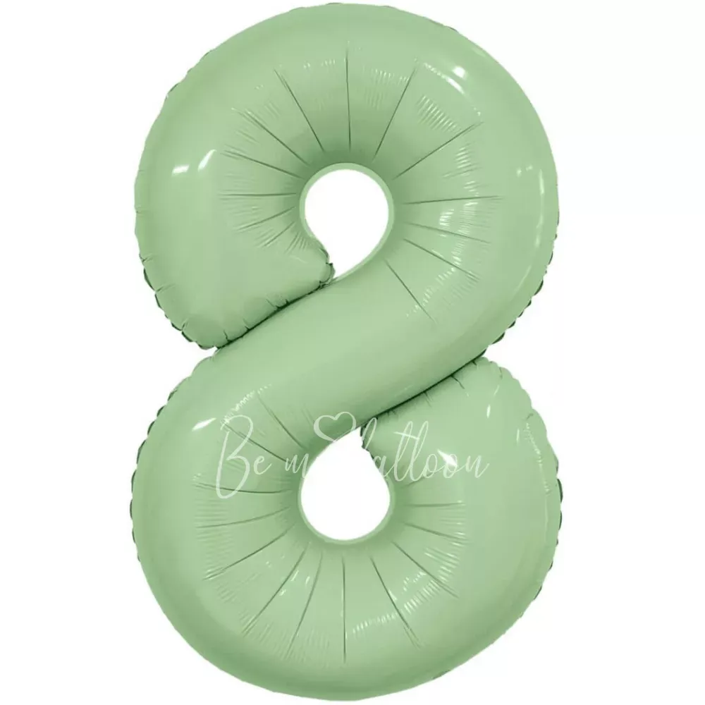 40" Helium foil gloss Olive Number 8 balloon