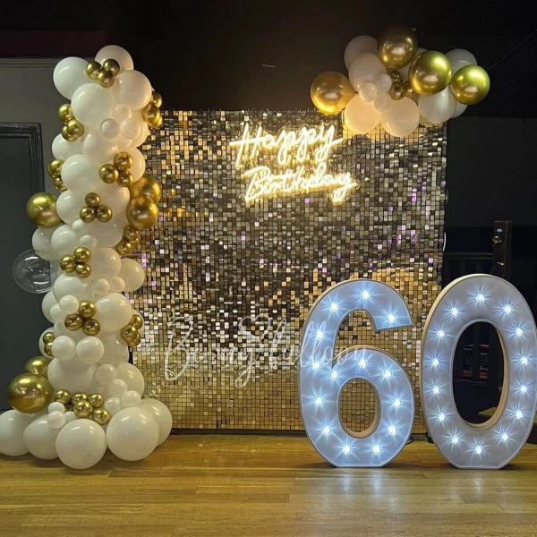 2.5m & 1.5m Anniversary balloon garlands
