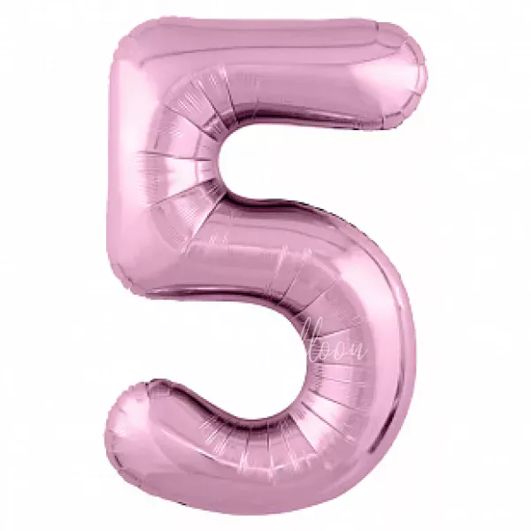 40" Helium foil Flamingo Number 5 balloon