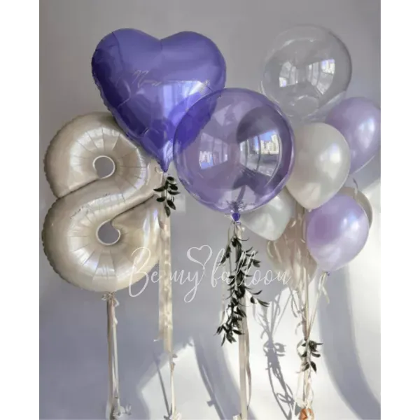 Set of balloons with the number "Lilac glow"