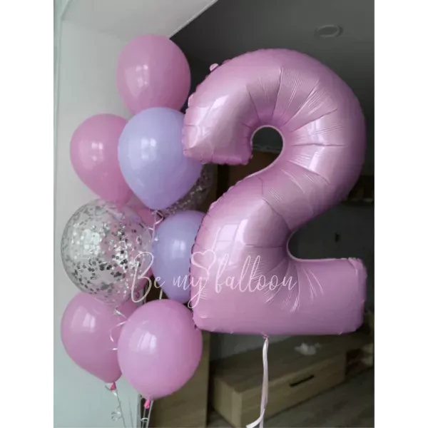 Set of balloons with the number "Pink mood"