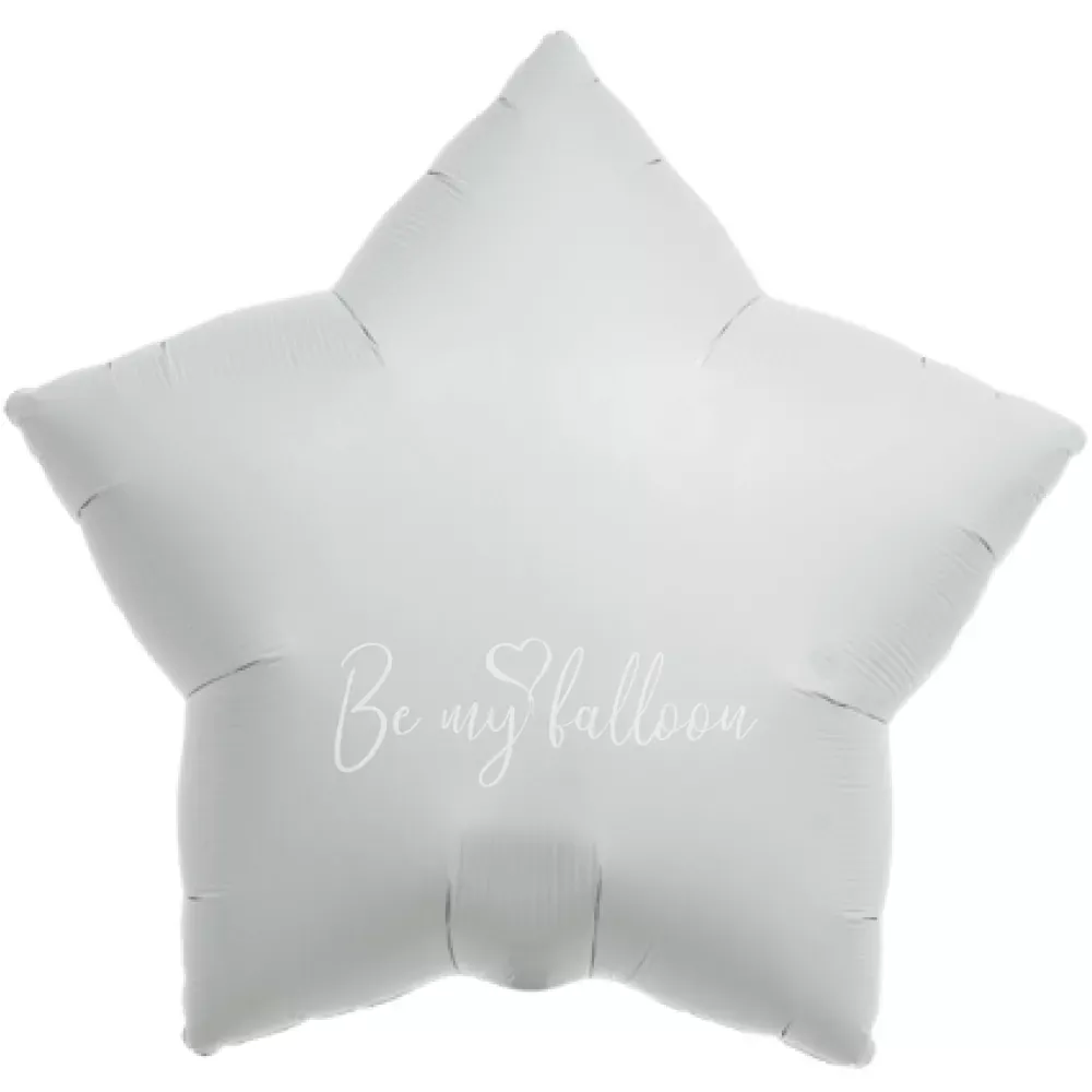 21" Helium foil gloss White Star balloon