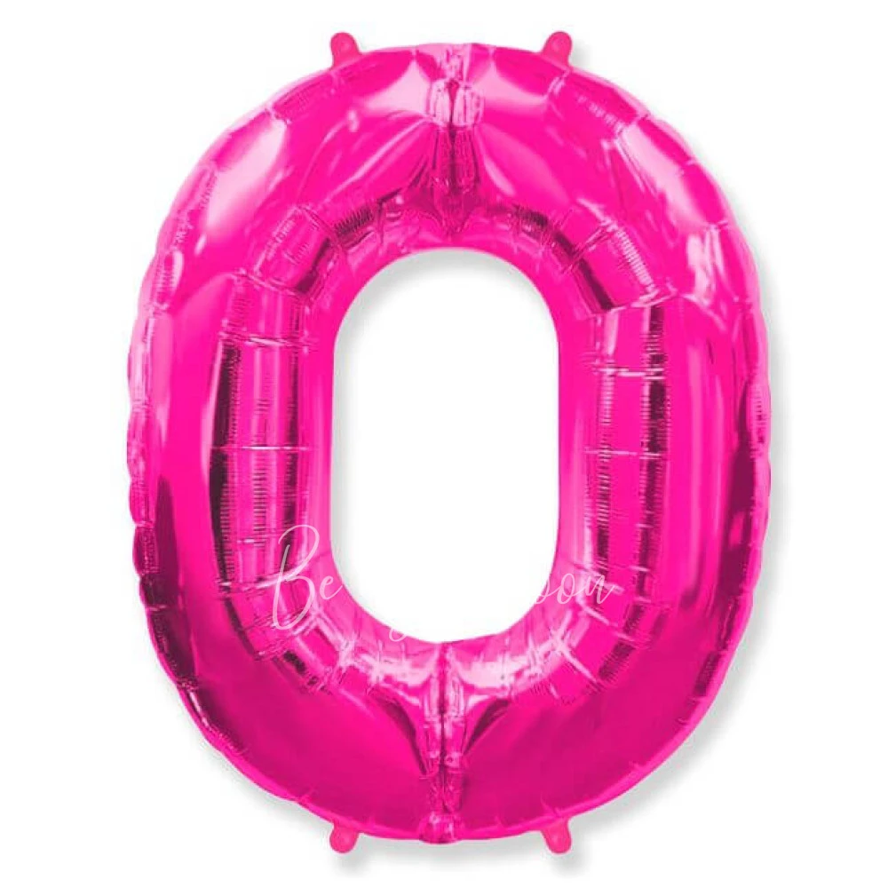 40" Helium foil gloss Pink Number 0 balloon