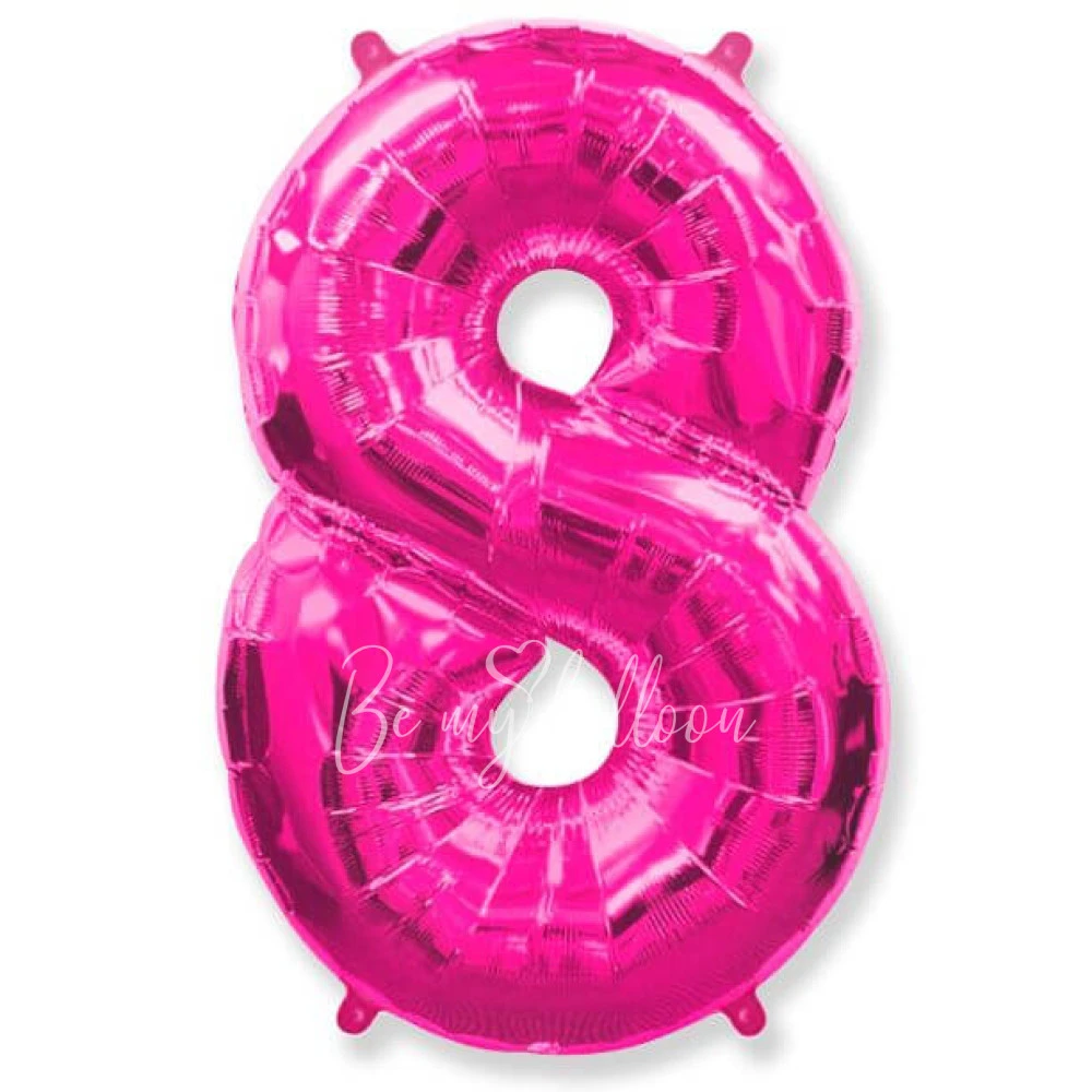 40" Helium foil gloss Pink Number 8 balloon