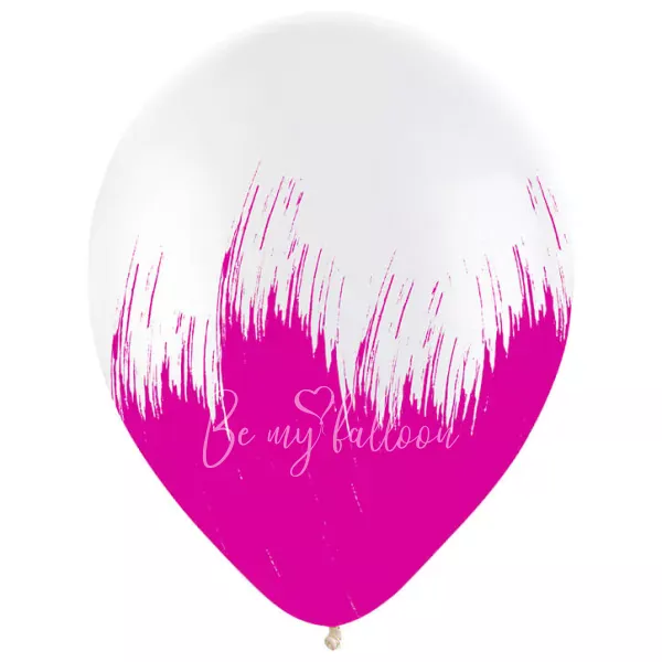 12" Helium Latex Crystal Fuchsia Brush Printed balloon