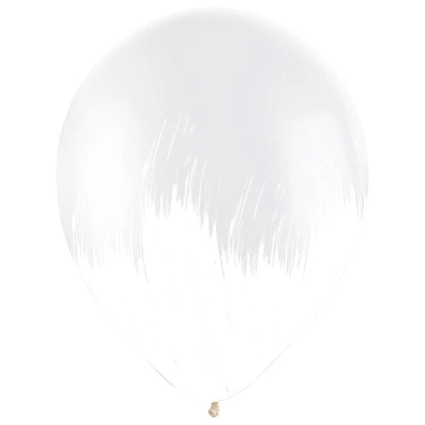 12" Helium Latex Crystal White Brush Printed balloon