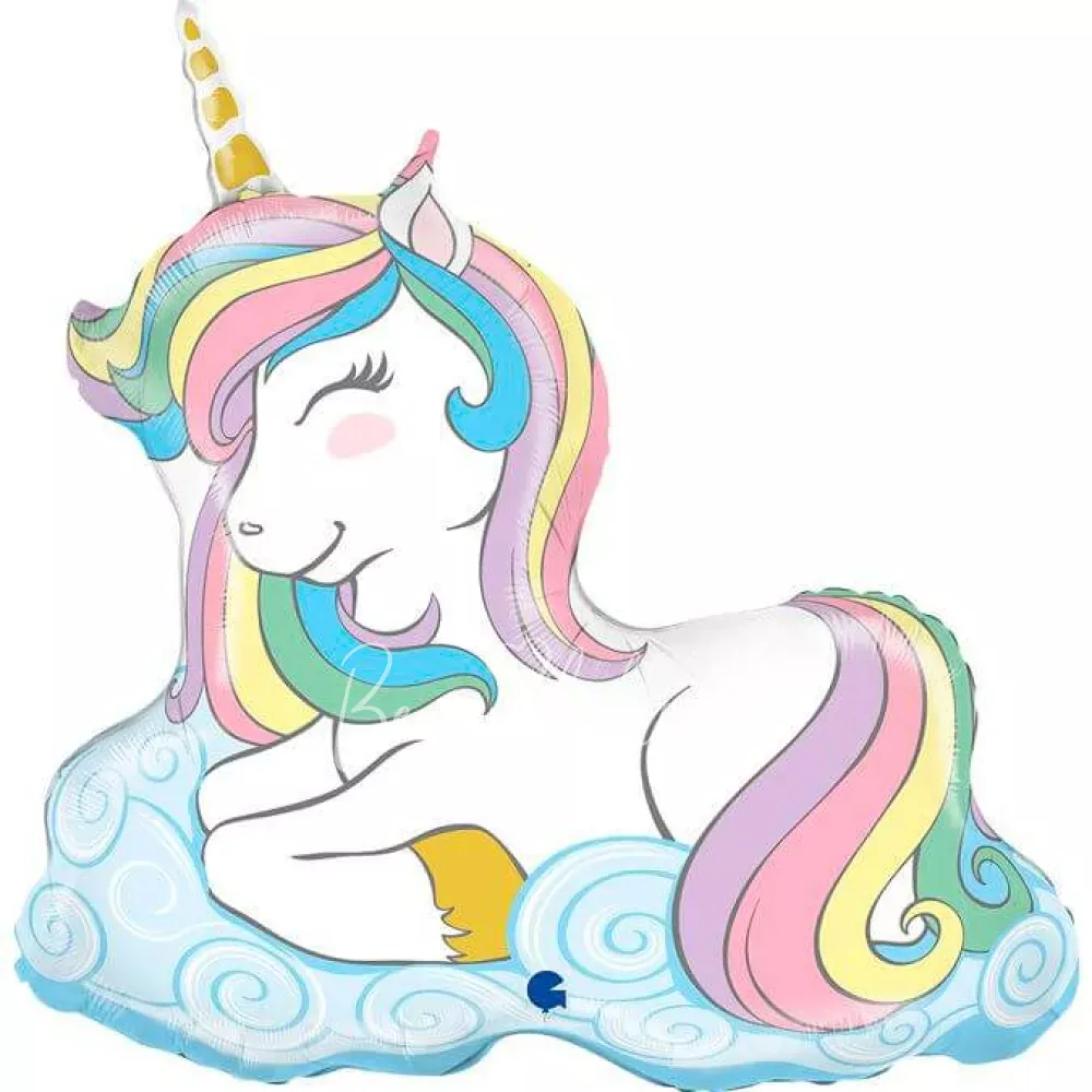 39" Шар из фольги Единорог Макаронс