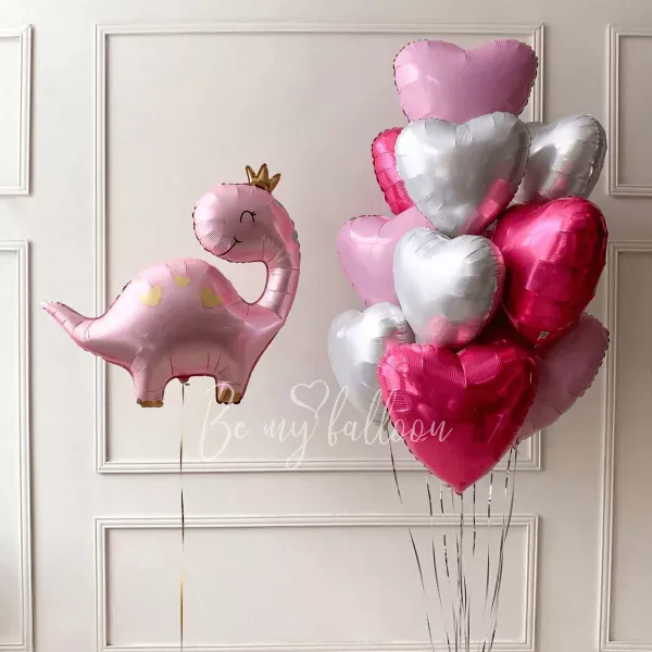 Pink Dinosaur Bouquet of Balloons