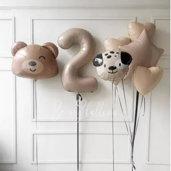 A bouquet of balloons Cute little animals