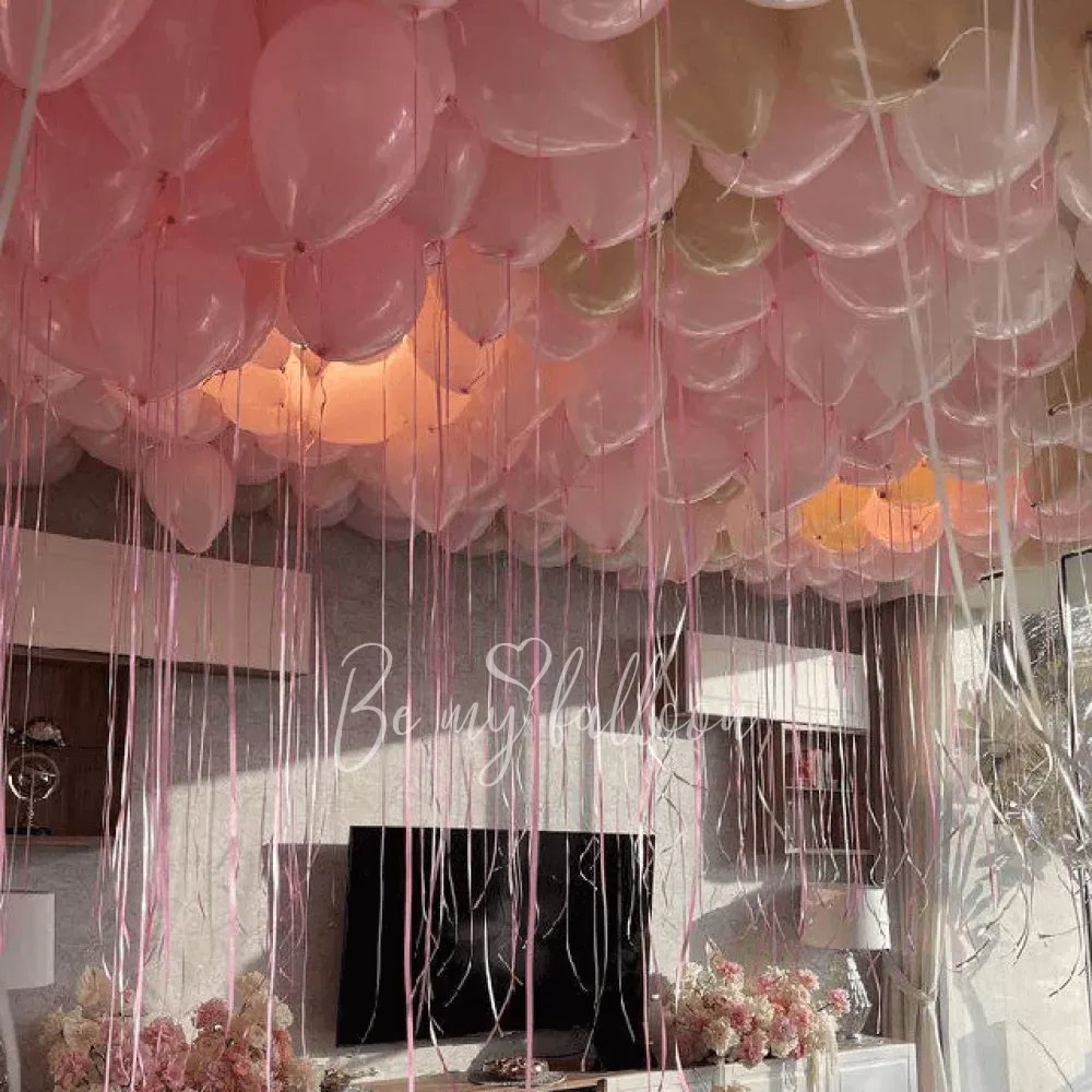 100 потолочных гелиевых шаров стандарт