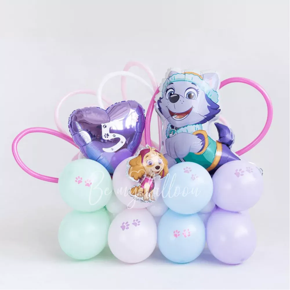 Paw patrol air-filed birthday balloon composition