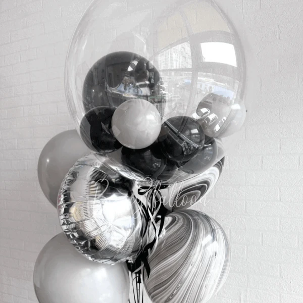 Monochrome Helium Balloons Bouquet