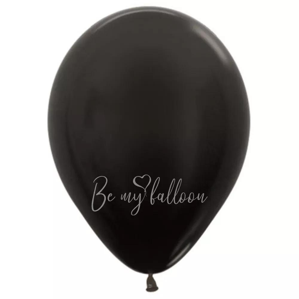 12" Helium metallic black 580 plain balloon