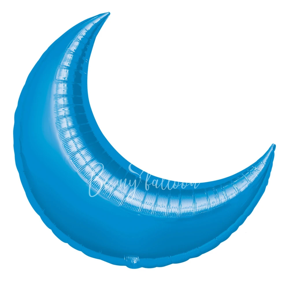 26" Helium foil gloss Blue Crescent balloon