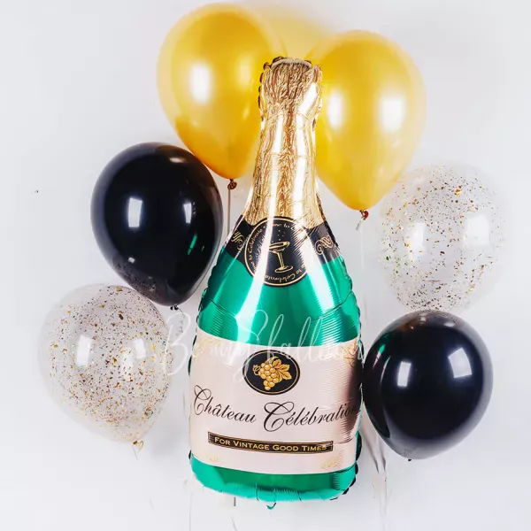 مجموعة بالونات الزجاجة الفوارة