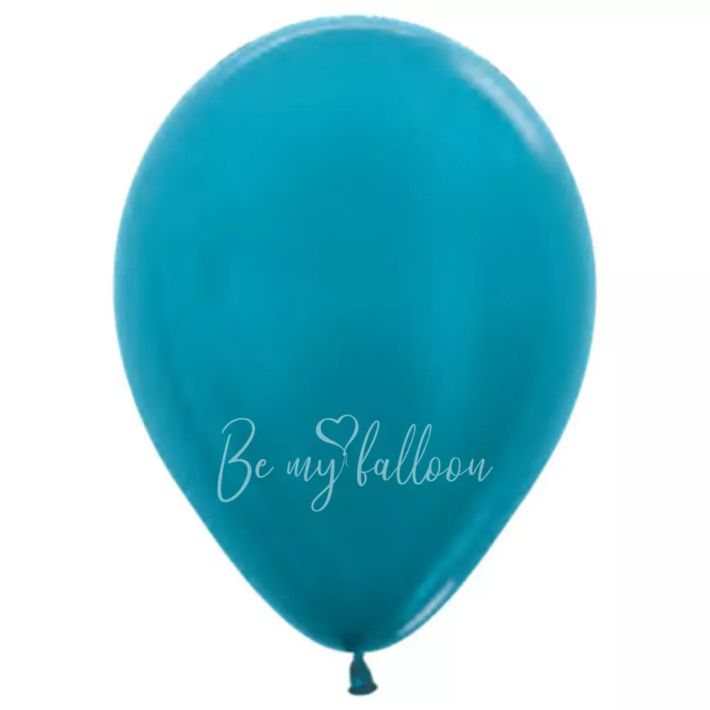 12" Helium metallic caribbean blue 538 plain balloon