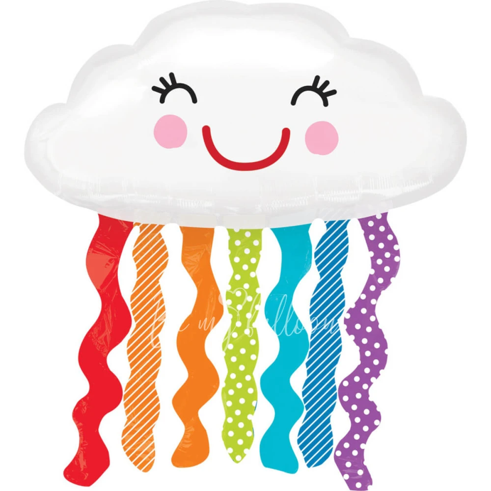 30x18" Helium foil Rainbow Cloud balloon