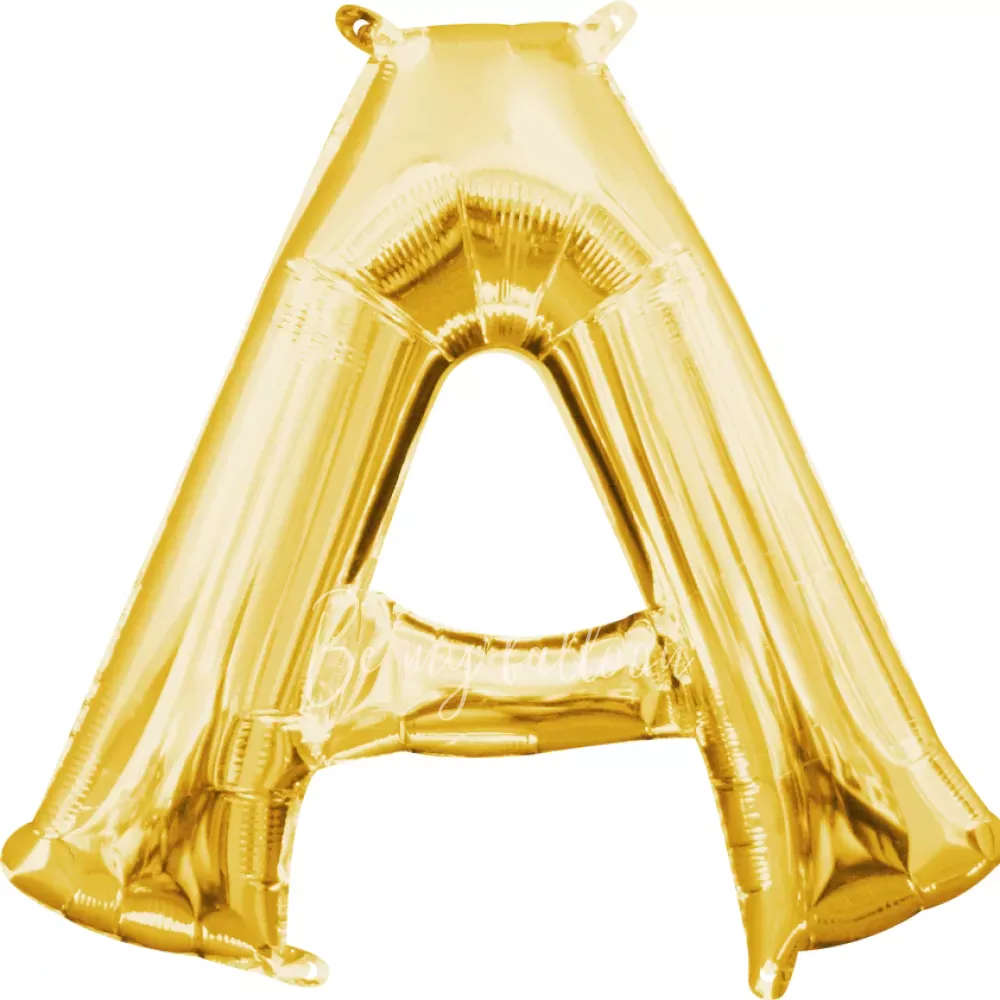 40" Helium foil gloss Gold Letter A balloon