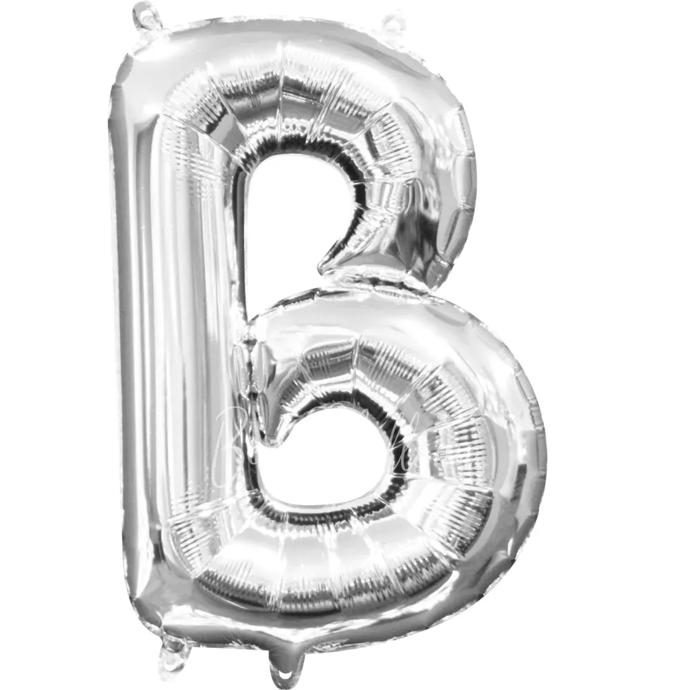 40" Helium foil gloss Silver Letter B balloon