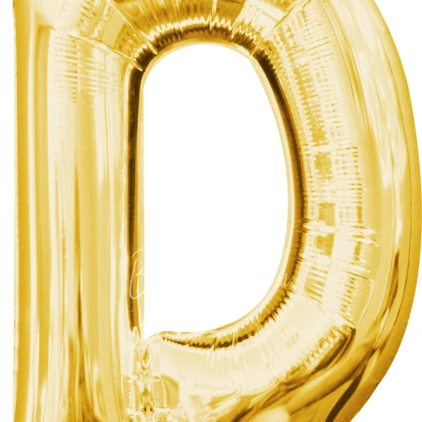 40" Helium foil gloss Gold Letter D balloon