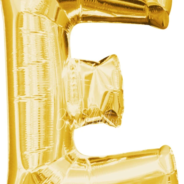 40" Helium foil gloss Gold Letter E balloon