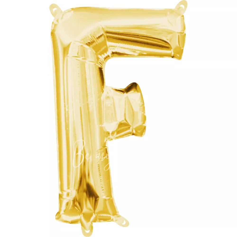 40" Helium foil gloss Gold Letter F balloon