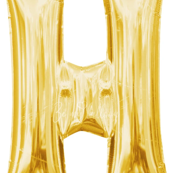 40" Helium foil gloss Gold Letter H balloon