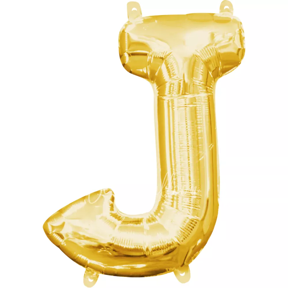 40" Helium foil gloss Gold Letter J balloon
