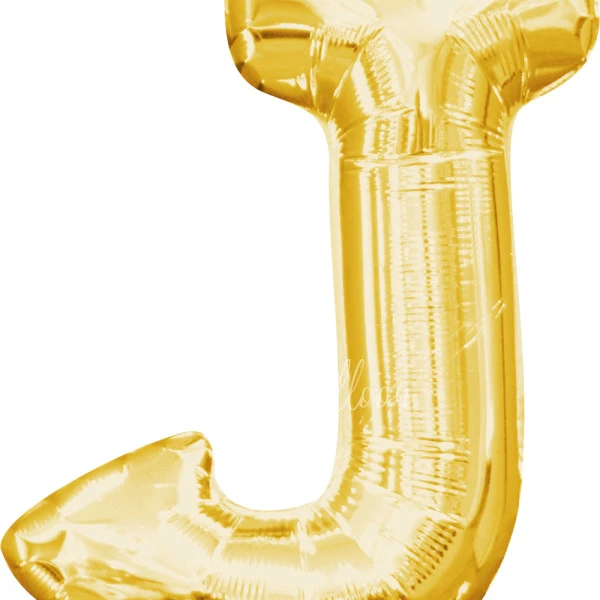 40" Helium foil gloss Gold Letter J balloon