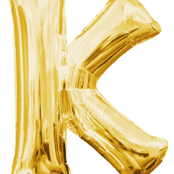 40" Helium foil gloss Gold Letter K balloon