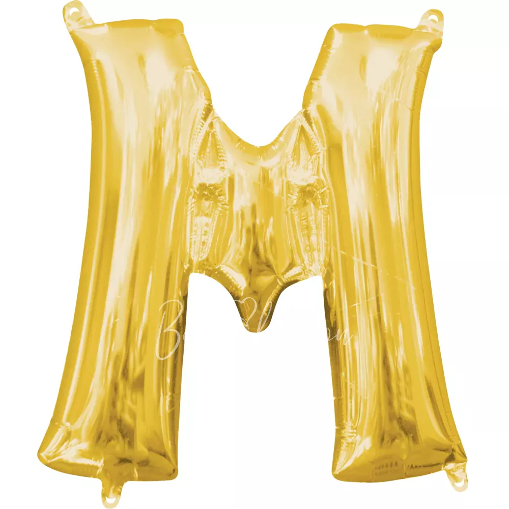 40" Helium foil gloss Gold Letter M balloon