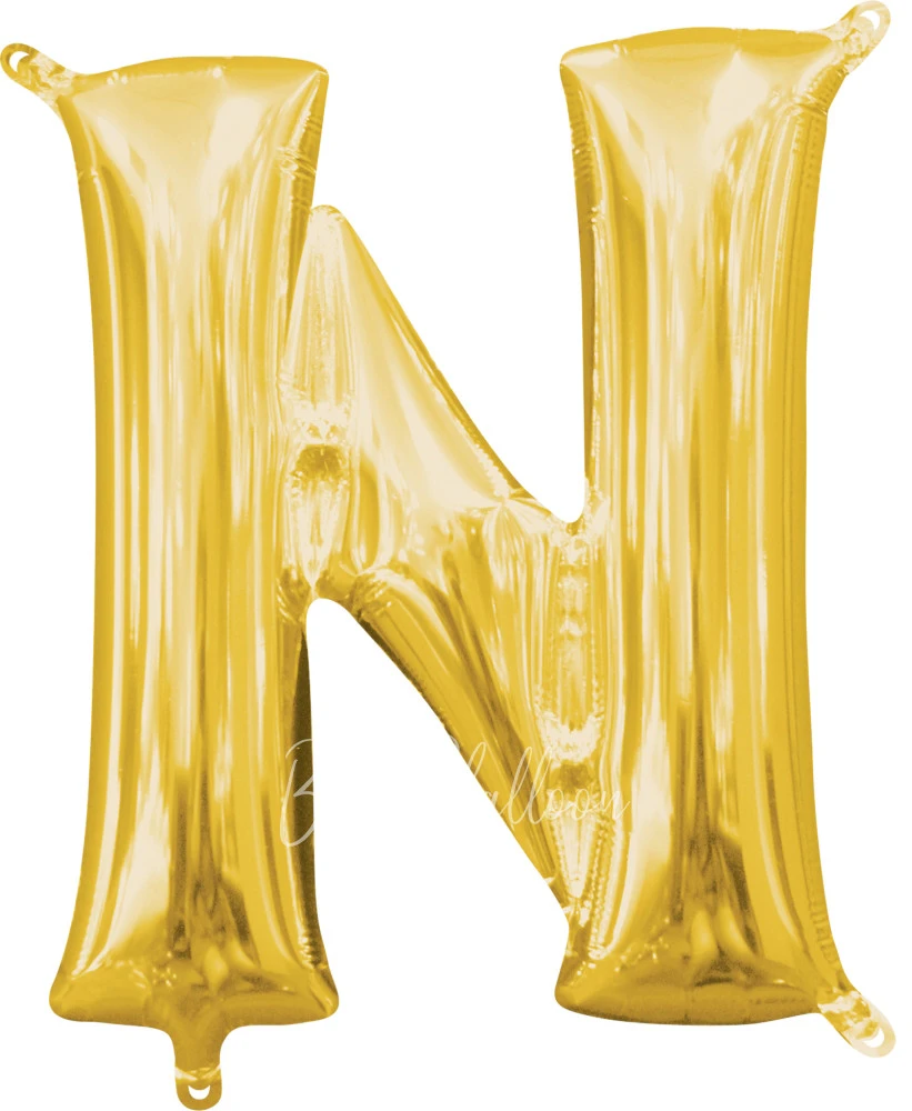 40" Helium foil gloss Gold Letter N balloon