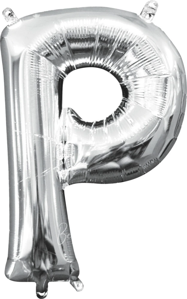 40" Helium foil gloss Silver Letter P balloon