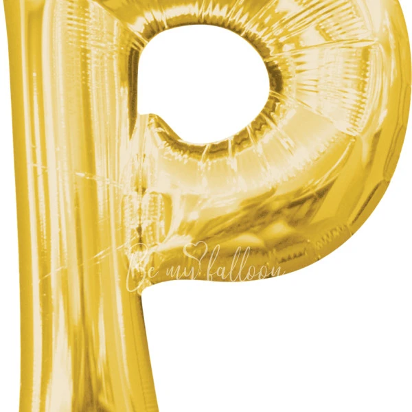 40" Helium foil gloss Gold Letter P balloon