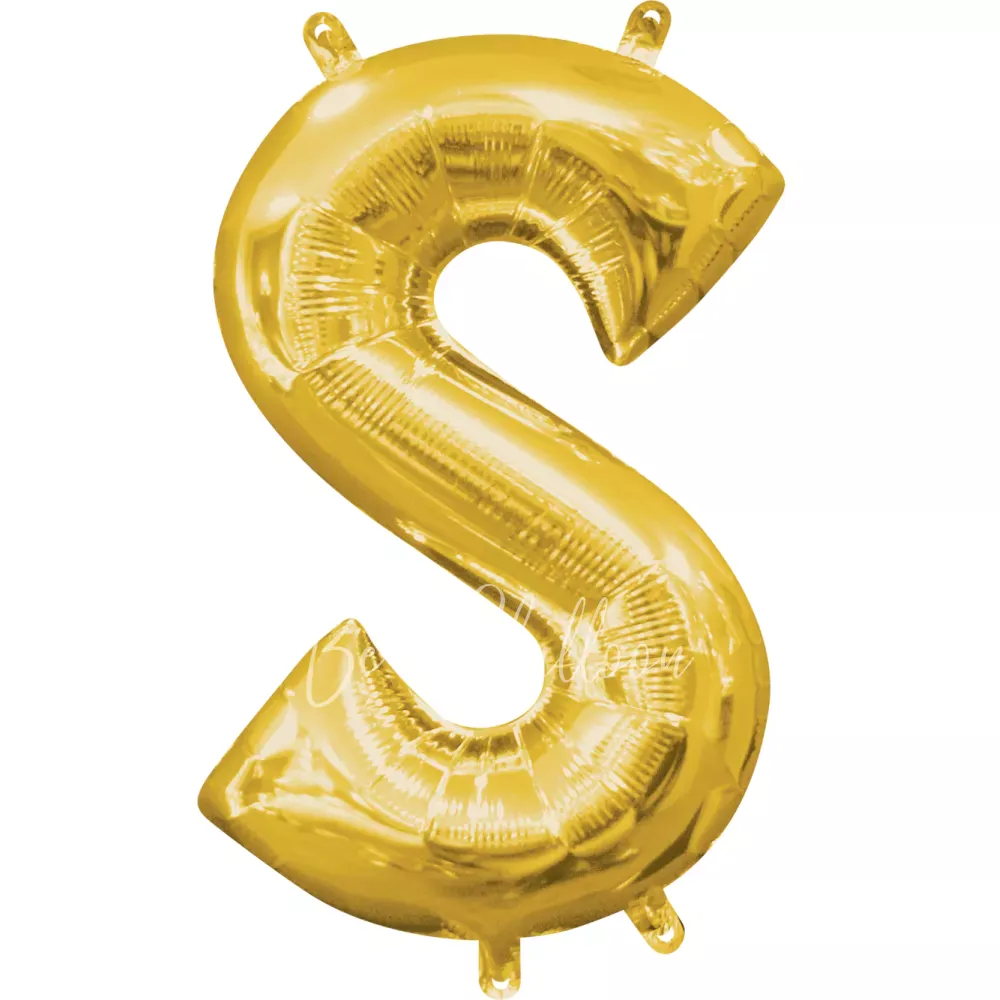 40" Helium foil gloss Gold Letter S balloon