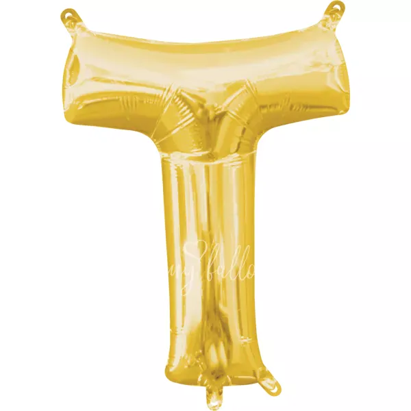 40" Helium foil gloss Gold Letter T balloon