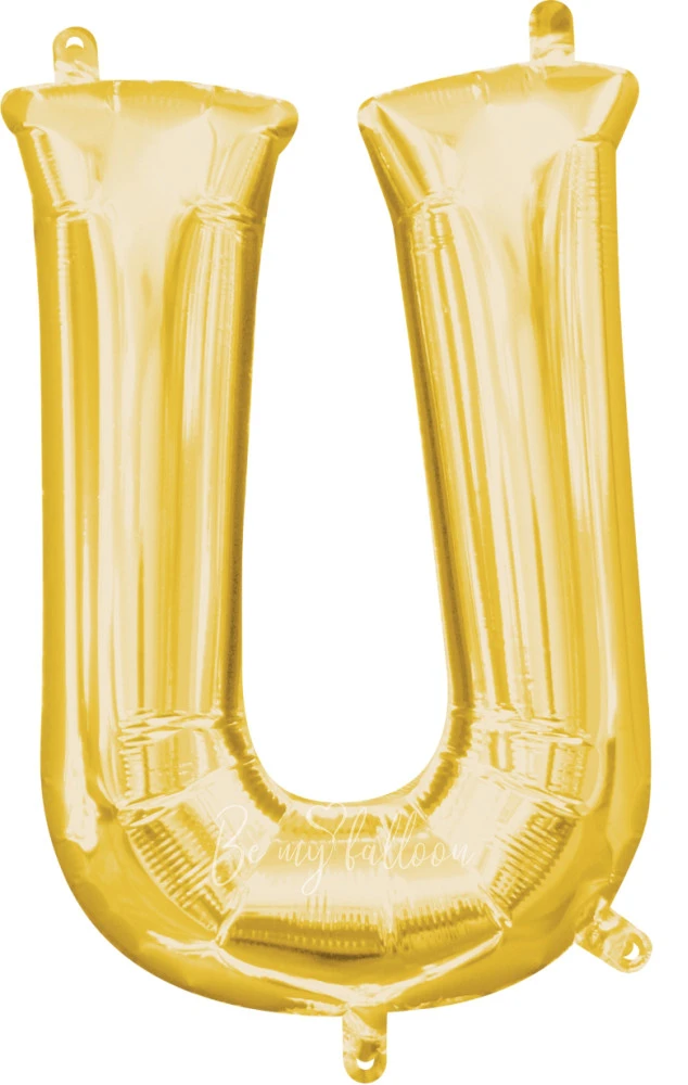 40" Helium foil gloss Gold Letter U balloon
