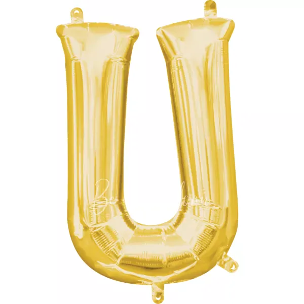 40" Helium foil gloss Gold Letter U balloon