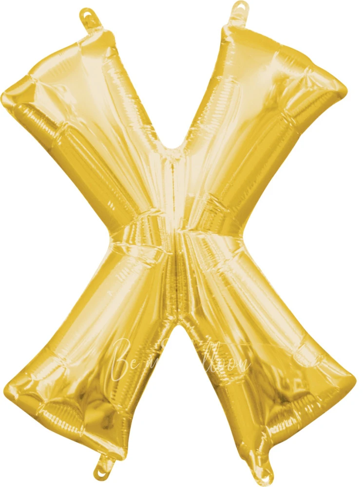 40" Helium foil gloss Gold Letter X balloon