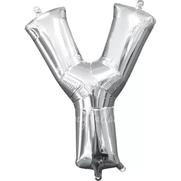 40" Helium foil gloss Silver Letter Y balloon