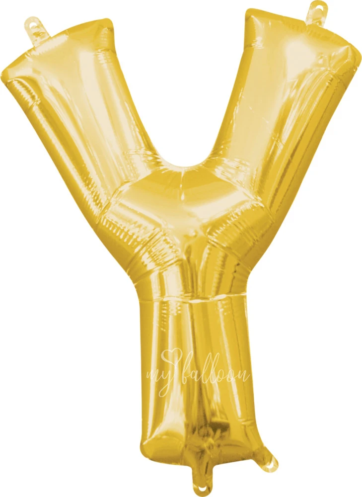 40" Helium foil gloss Gold Letter Y balloon