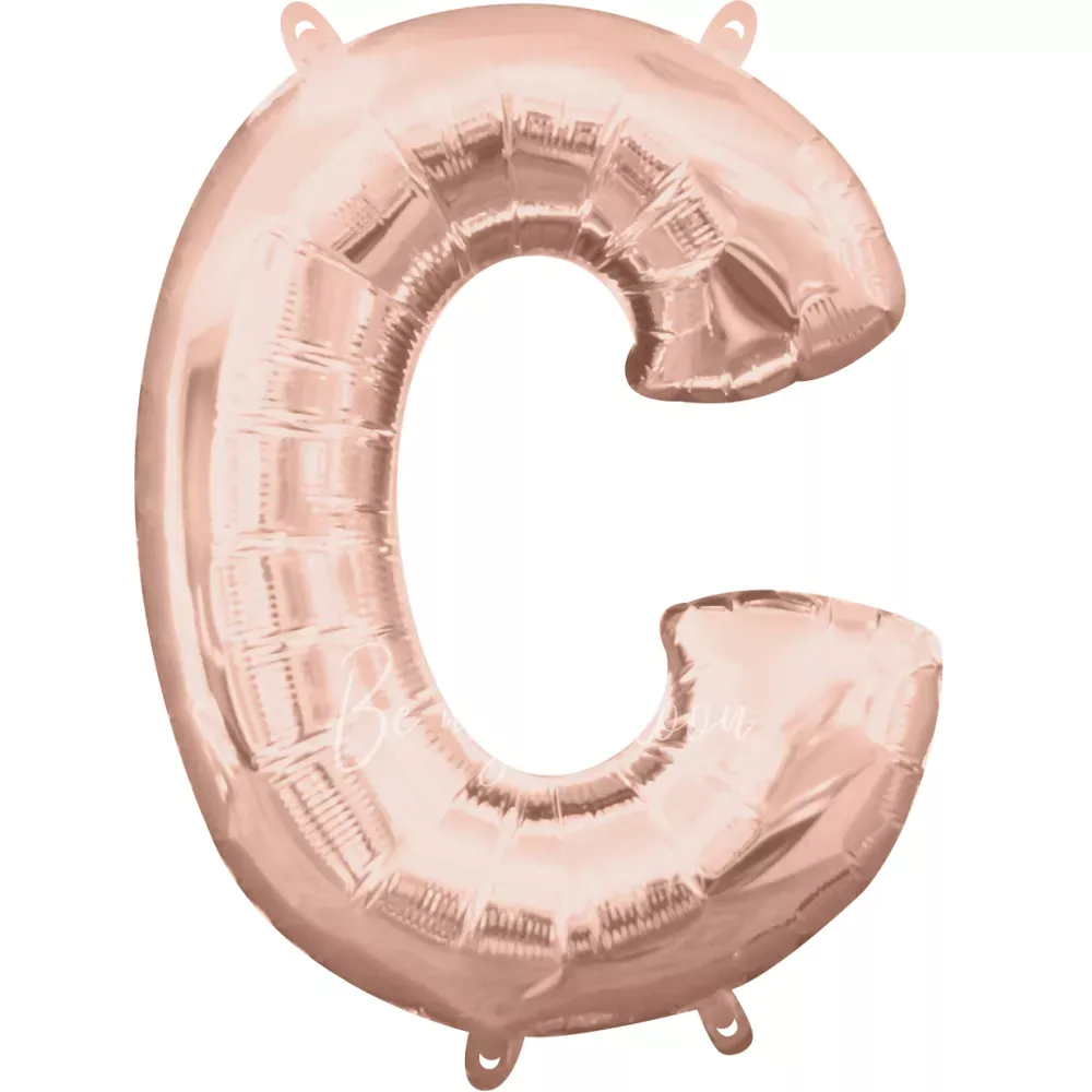 40" Helium foil gloss Rose gold Letter C balloon