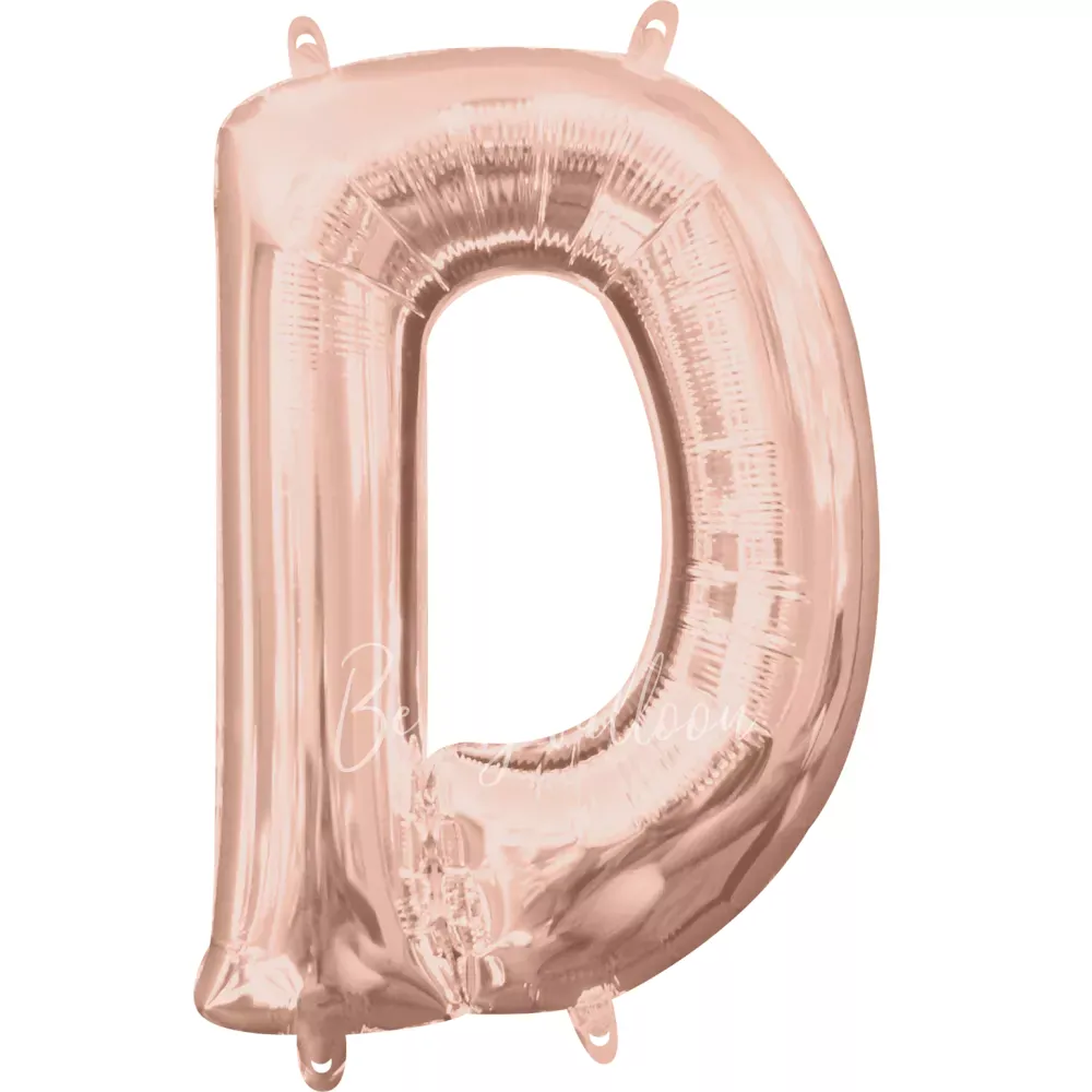 40" Helium foil gloss Rose gold Letter D balloon
