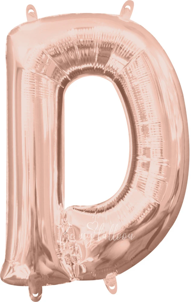 40" Helium foil gloss Rose gold Letter D balloon