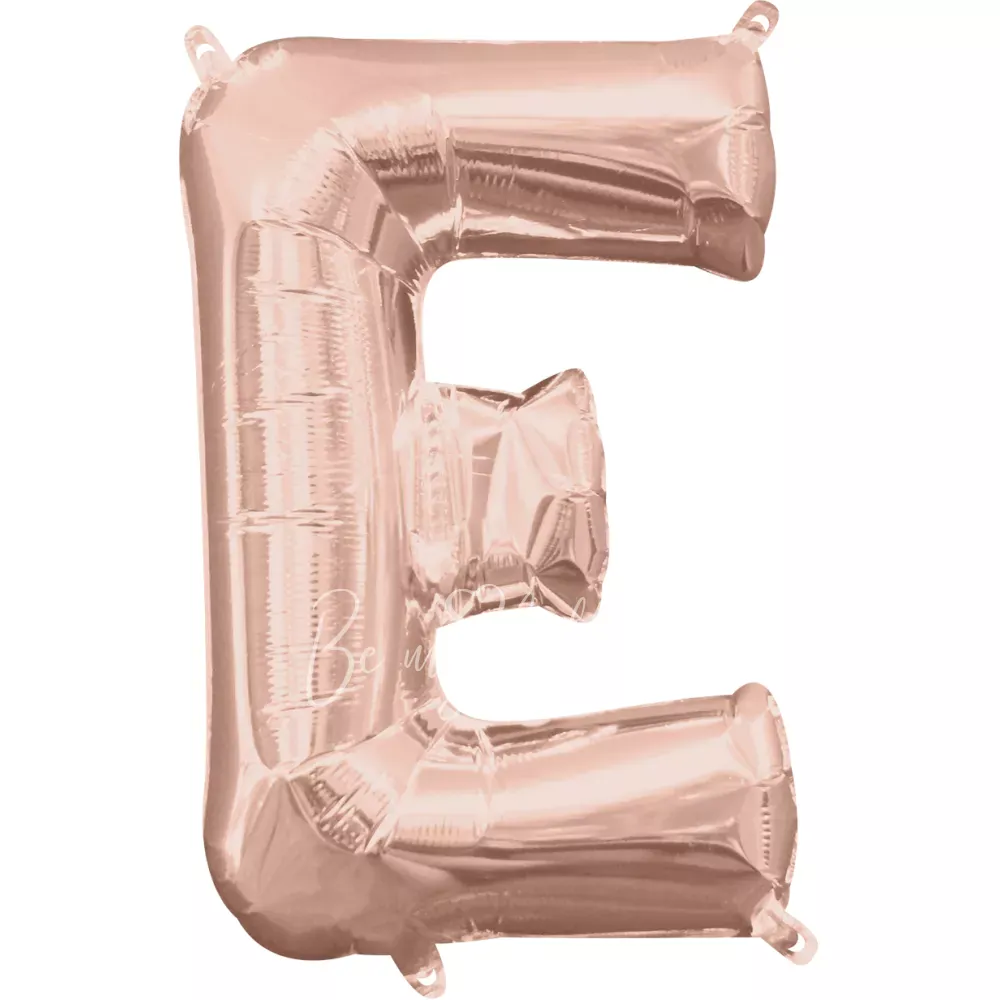 40" Helium foil gloss Rose gold Letter E balloon