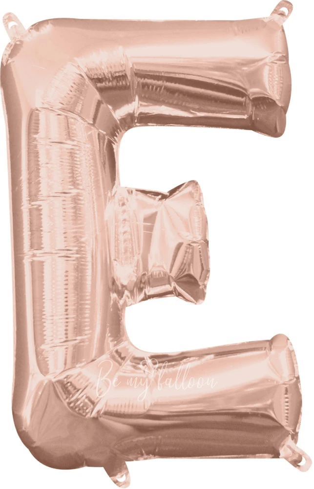 40" Helium foil gloss Rose gold Letter E balloon