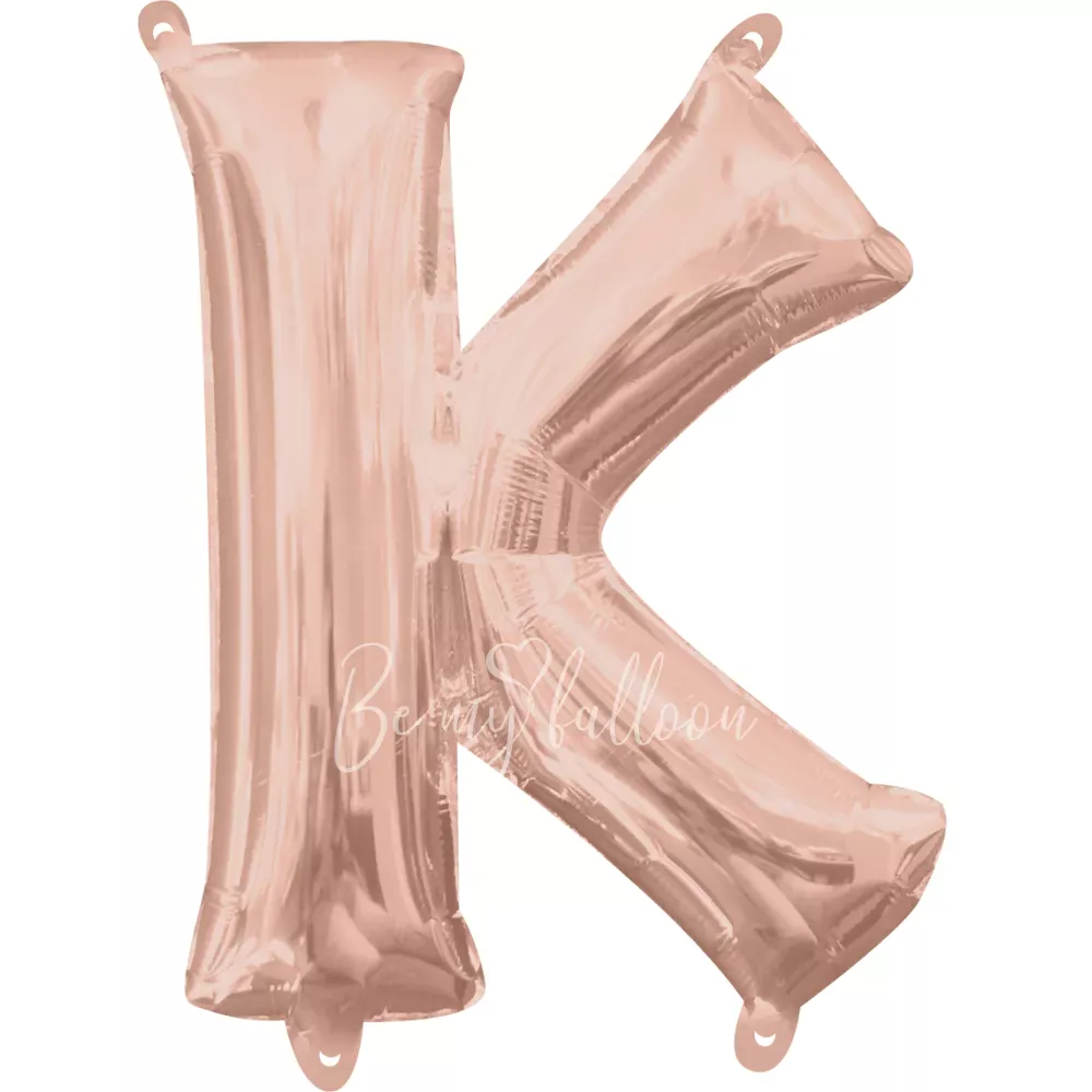 40" Helium foil gloss Rose gold Letter K balloon