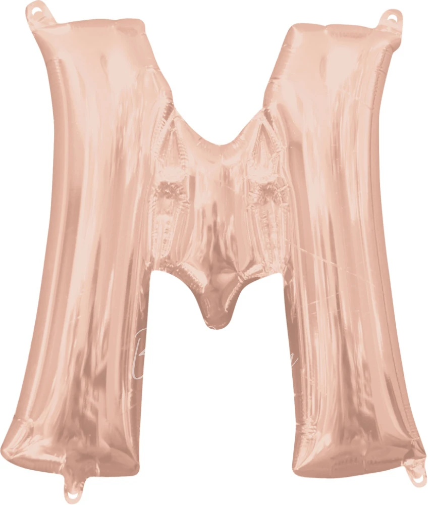 40" Helium foil gloss Rose gold Letter M balloon