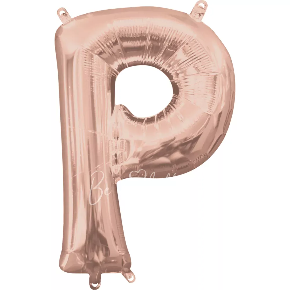 40" Helium foil gloss Rose gold Letter P balloon